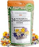 photo: You can buy 90,000+ Wildflower Seeds - Bulk Perennial Wild Flower Seeds Mix - 3oz Flower Garden Seeds for Attracting Bees, Birds & Butterflies - 24 Variety Plant Seeds for Planting Outdoor Garden online, best price $19.95 ($1.17 / Count) new 2024-2023 bestseller, review