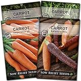 photo: You can buy Sow Right Seeds - Carrot Seed Collection for Planting - Rainbow, Nantes, Imperator, and Kuroda Varieties - Non-GMO Heirloom Seeds to Plant a Home Vegetable Garden - Great Gardening Gift online, best price $9.99 new 2024-2023 bestseller, review