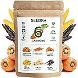 photo: You can buy Seedra 6 Carrot Seeds Variety Pack - 1385+ Non GMO, Heirloom Seeds for Indoor Outdoor Hydroponic Home Garden - Chantenay Red Cored, Imperator, Scarlet Nantes, Solar Yellow, Lunar White, Black Nebula online, best price $11.21 new 2024-2023 bestseller, review