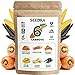 photo Seedra 6 Carrot Seeds Variety Pack - 1385+ Non GMO, Heirloom Seeds for Indoor Outdoor Hydroponic Home Garden - Chantenay Red Cored, Imperator, Scarlet Nantes, Solar Yellow, Lunar White, Black Nebula 2023-2022