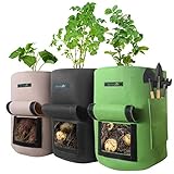 photo: You can buy SproutJet 3 Pack 10 Gallon Potato Root Grow Bags, Seed Potatoes for Spring Planting 2022 Upgraded Home Garden Vegetable Bag with Pocket, Sturdy Handles and Window; Large Breathable High End Fabric Bag online, best price $33.99 new 2024-2023 bestseller, review