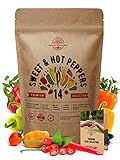photo: You can buy 14 Sweet & Hot Peppers Seeds Variety Pack 700 Seeds Non-GMO Peppers Seeds for Planting Outdoor & Indoor Home Gardening Anaheim Jalapeno Habanero Cayenne Serrano Poblano Cubanelle Pepperoncinis & More online, best price $18.99 ($1.36 / Count) new 2024-2023 bestseller, review