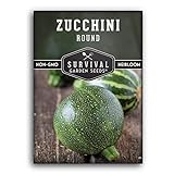 photo: You can buy Survival Garden Seeds - Round Zucchini Seed for Planting - Pack with Instructions to Plant and Grow Small Green Zucchinis in Your Home Vegetable Garden - Non-GMO Heirloom Variety online, best price $4.99 new 2024-2023 bestseller, review