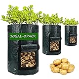 photo: You can buy Potato-Grow-Bags, Garden Vegetable Planter with Handles&Access Flap for Vegetables,Tomato,Carrot, Onion,Fruits,Potatoes-Growing-Containers,Ventilated Plants Planting Bag (3 Pack- 10gallons) online, best price $22.99 new 2024-2023 bestseller, review