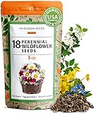 photo: You can buy 90,000 Wildflower Seeds - 3oz Pure Wild Flower Seed Pack - 18 Variety - Perennial Flower Seeds for Attracting Birds & Butterflies - Open Pollinated, Flower Garden Seeds for Planting Outdoors online, best price $18.98 ($0.00 / Count) new 2024-2023 bestseller, review