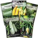 photo: You can buy Sow Right Seeds - Zucchini Squash Seed Collection for Planting - Black Beauty, Cocozelle, Grey, Round, and Golden - Non-GMO Heirloom Packet to Plant a Home Vegetable Garden - Productive Summer Squash online, best price $10.99 new 2024-2023 bestseller, review