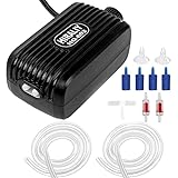 photo: You can buy HIRALIY Aquarium Air Pump, Fish Tank Air Pump with Dual Outlet Adjustable Air Valve, Ultra Silent Oxygen Fish Tank Bubbler with Air Stones Silicone Tube Check Valves Up to 100 Gallon Tank online, best price $16.49 new 2024-2023 bestseller, review