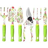 photo: You can buy Garden Tool Set, 6 PCS Heavy Duty Aluminum Gardening Hand Tools Kit, Floral Print Gardening Tool Set, Gardening Gifts for Women with Pruning Shears Weeder Hand Rake Shovel Transplanter Cultivator online, best price $19.99 new 2024-2023 bestseller, review