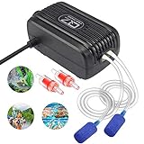 photo: You can buy Aquarium Air Pump, Rifny Adjustable Air Pump Kit with Dual Outlet Air Valve, Fish Tank Oxygen Pump with Air Stones Silicone Tube Check Valves for 1-80 Gallon online, best price $18.99 new 2024-2023 bestseller, review