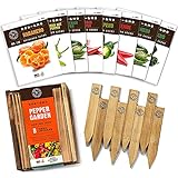 photo: You can buy Pepper Seeds for Garden Planting - 8 Non-GMO Heirloom Pepper Seed Packets, Wood Gift Box & Plant Markers, DIY Home Gardening Gifts for Plant Lovers online, best price $19.90 new 2024-2023 bestseller, review