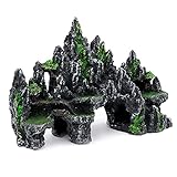 photo: You can buy REIRQIE Large Fish Tank Decorations, Mountain View Aquarium Ornament Tree House Cave Bridge Fish Tank Decoration online, best price $56.99 new 2024-2023 bestseller, review