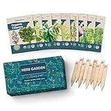 photo: You can buy 9 Herb Garden Seeds for Planting - USDA Certified Organic Herb Seed Packets - Non GMO Heirloom Seeds - Plant Markers & Gift Box - Tulsi Holy Basil, Cilantro, Mint, Dill, Sage, Arugula, Thyme, Chives online, best price $14.77 ($1.64 / Count) new 2024-2023 bestseller, review