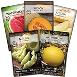 photo: You can buy Sow Right Seeds - Melon Seed Collection for Planting - Crimson Sweet Watermelon, Cantaloupe, Yellow Juane Canary, Golden Midget, and Honeydew - Non-GMO Heirloom Seeds to Plant a Home Vegetable Garden online, best price $10.99 new 2024-2023 bestseller, review
