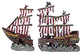 photo: You can buy Penn-Plax Striped Sail Shipwreck Aquarium Decoration 2PC Large Over 19 Inches High for Large Fish Tanks, Multi (RR961) online, best price $135.00 new 2024-2023 bestseller, review