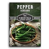 photo: You can buy Survival Garden Seeds - Serrano Pepper Seed for Planting - Packet with Instructions to Plant and Grow Spicy Mexican Peppers in Your Home Vegetable Garden - Non-GMO Heirloom Variety online, best price $4.99 new 2024-2023 bestseller, review
