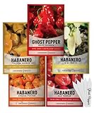 photo: You can buy Hot Pepper Seeds For Planting Ghost Habanero - 5 Varieties Pack Ghost Pepper Seeds, Red, Orange, Yellow, White Habanero Seeds For Planting In Garden Non Gmo, Heirloom Peppers Seeds By Gardeners Basics online, best price $10.95 new 2024-2023 bestseller, review