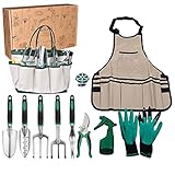photo: You can buy GERAMEXI Garden Tools Set 11 Pieces,Gardening Kit with Heavy Duty Aluminum Hand Tool,Gardening Handbags ,Apron and Digging Claw Gardening Gloves for Women,Heavy Duty Gardening Tool Set online, best price $35.99 new 2024-2023 bestseller, review