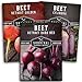 photo Survival Garden Seeds Beet Collection Seed Vault - Detroit Red, Detroit Golden, Cylindra Beets - Delicious Root & Green Leafy Veggies - Non-GMO Heirloom Survival Garden Vegetable Seeds for Planting 2022-2021