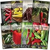 photo: You can buy Sow Right Seeds - Hot and Sweet Pepper Seed Collection for Planting - Banana, Chocolate, Cayenne, California Wonder, Jalapeno, Poblano, Cubanelle and Serrano Peppers - Non-GMO Heirloom Seeds to Plant online, best price $14.99 ($1.87 / Count) new 2024-2023 bestseller, review