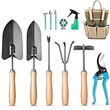 photo: You can buy Garden Tools Set, MOSFiATA 12 Pieces Gardening Tools Comfortable Handle and Heavy Duty Hoe Rake Trowel Handle Tools, Transplanter Weeder Professional Pruner Sprayer Rope Kit with Organizer Bag online, best price $39.99 new 2024-2023 bestseller, review