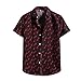 photo haoricu Men's Summer V Neck Shirts Casual Short/Long Sleeves Color Block Stripes Print Button Up Loose Shirts Blouse 2024-2023