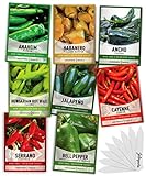 photo: You can buy Pepper Seeds for Planting 8 Varieties Pack, Jalapeno, Habanero, Bell Pepper, Cayenne, Hungarian Hot Wax, Anaheim, Serrano, Ancho Seeds for Planting in Garden Non GMO, Heirloom Seeds Gardeners Basics online, best price $15.95 ($1.99 / Count) new 2024-2023 bestseller, review