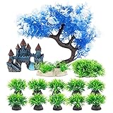 photo: You can buy Aquarium Plants, jkwokback 13-Pack Fish Tank Decoration Artificial Aquarium Décor Plant, Large Plastic Tree and Grass, Resin Castle for Household Office Waterscape with Low Maintenance Betta Goldfish online, best price $11.99 new 2024-2023 bestseller, review