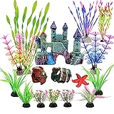 photo: You can buy EVIWILL 16 Pieces Aquarium Decorations Coral Castle Fish Tank Decorations Accessories Betta Fish Cave Hideout Barrel Plastic Plants Artificial Starfish Ornament Anemone Multi-colored MJ210420 online, best price $17.98 new 2024-2023 bestseller, review